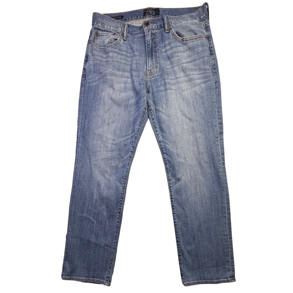 Lucky Brand 363 Vintage Straight Jeans Mens 34x32 Medium Wash Blue Denim-2679